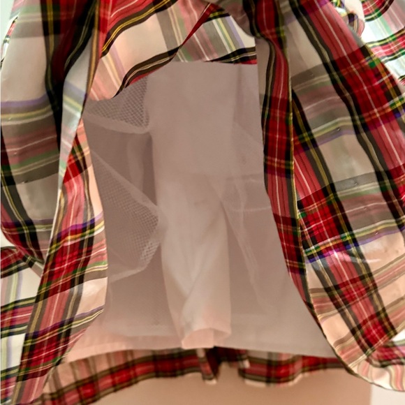 Marco & Lizzy 100% silk/tule Red & plaid, sleeveless dress. NWT Sz 14 paid $200. - Picture 7 of 10